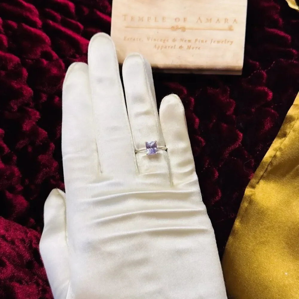 14K Gold- Natural Violet Blue Sapphire Ring -Radiant Cut -Size 6 -James Allen